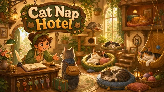 Cat Nap Hotel cozy cat idle game preview