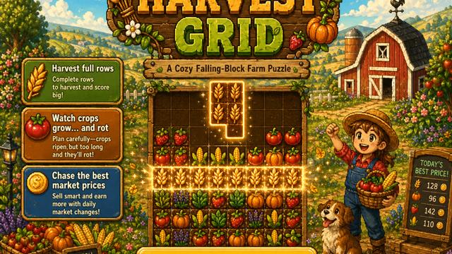 Harvest Grid free falling crop puzzle game preview
