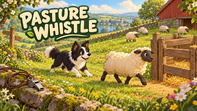 Pasture Whistle sheepdog herding puzzle cover artwork